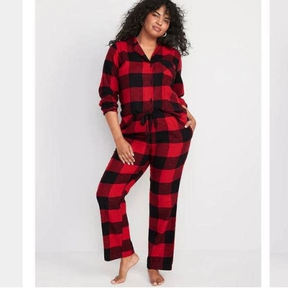 NWT Red Black Buffalo Plaid Flannel Pajama Set XL - Picture 5 of 5